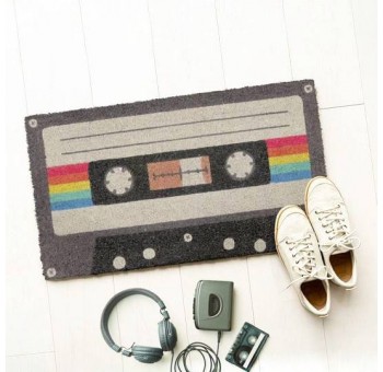 Felpudo casa Cassette retro gris