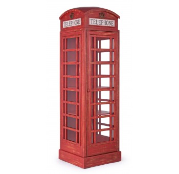 Estantería cabina telefónica inglesa roja