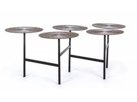 Mesa de centro Arusia extensible 5 platos aluminio níquel
