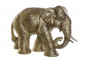 Figura Elefante resina dorado brillante brillante