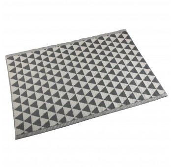 Alfombra de exterior triángulos gris 180x120