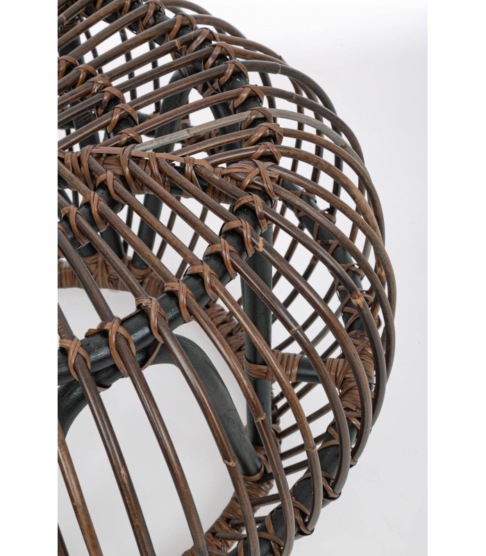 Mesa auxiliar Landolfshausen ratán croco marrón