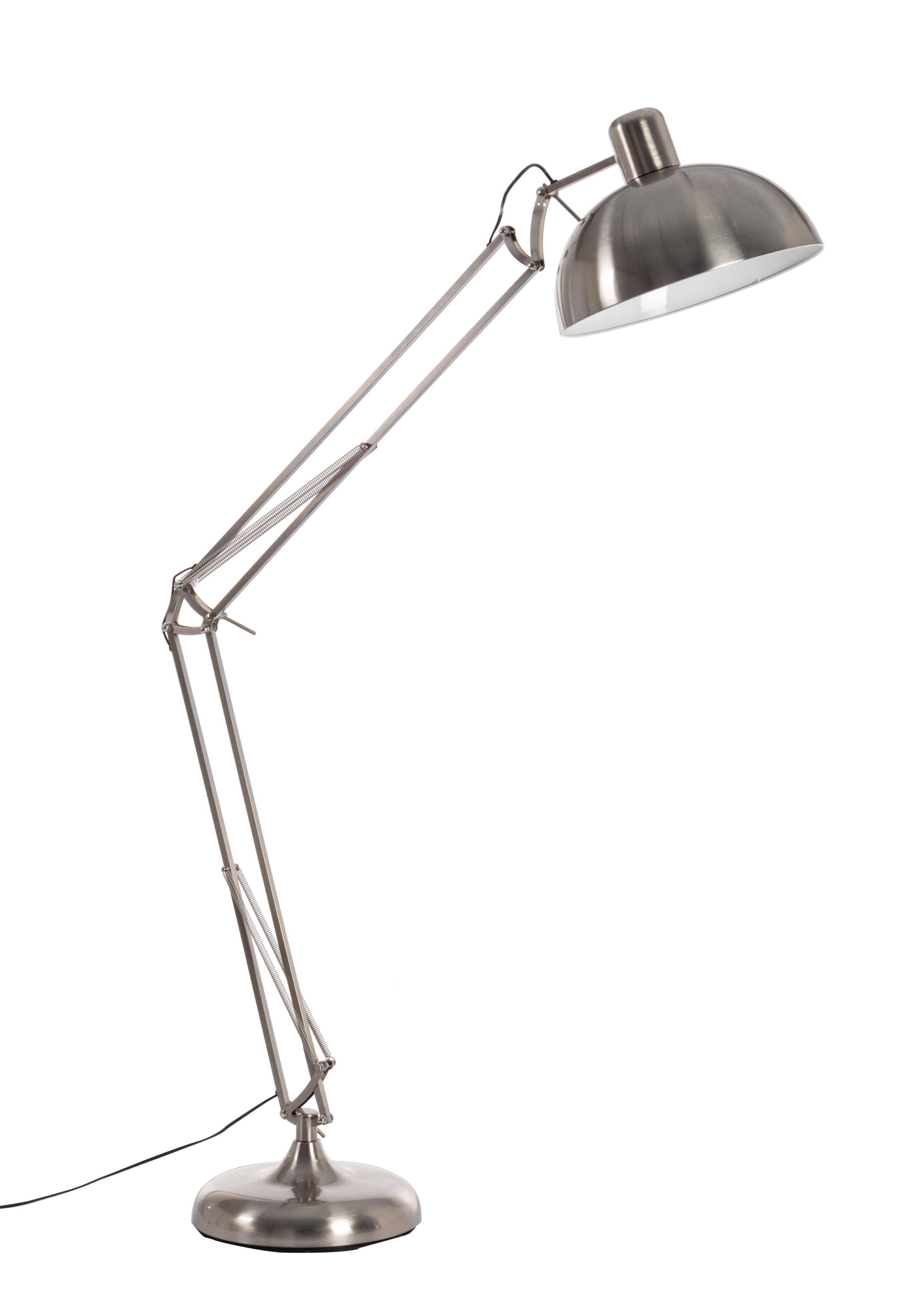 Lámpara de pie Giant flexo regulable plateada