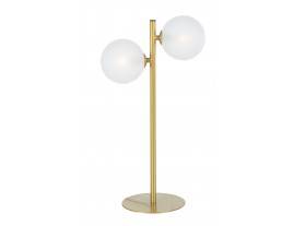 Lámpara de mesa Antero globos blancos metal dorado