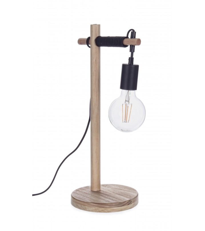 Lámpara de mesa madera de pino natural