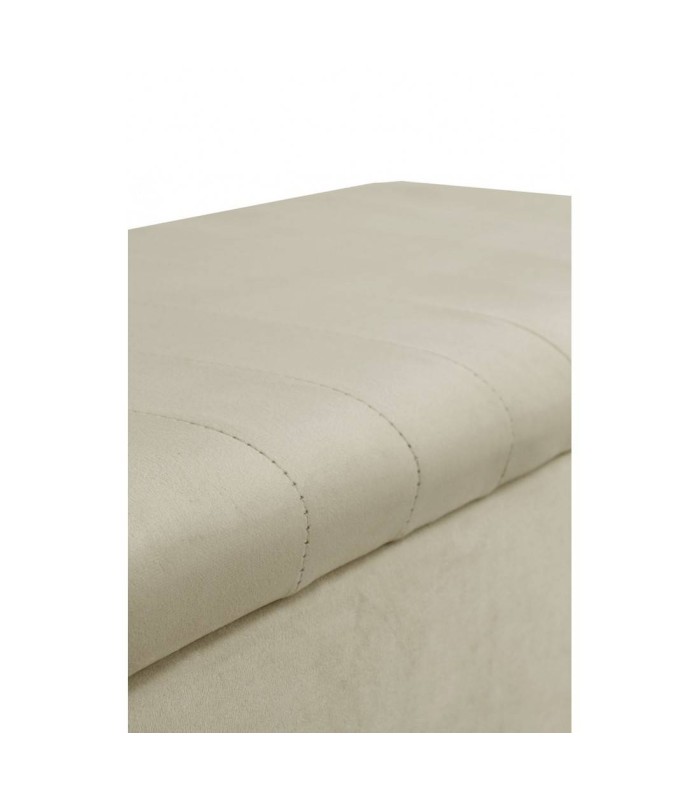 Banqueta baúl Ilona tapizado terciopelo beige
