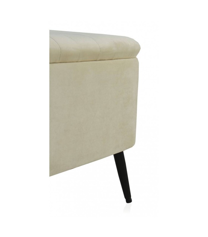 Banqueta baúl Ilona tapizado terciopelo beige