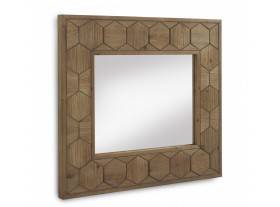 Espejo pared Hexagon madera fresno