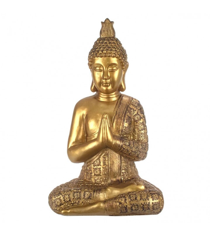 Figura Buda arcilla dorado A70