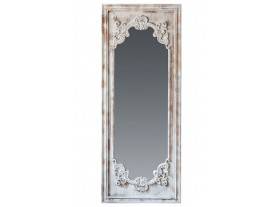 Espejo de pared Zepkow madera abeto tallado blanco envejecido