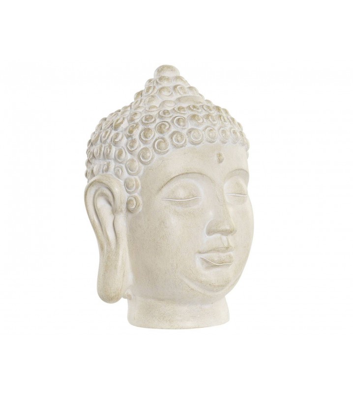 Figura decoración cabeza Buda blanco decapado
