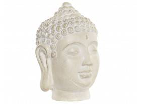 Figura decoración cabeza Buda blanco decapado