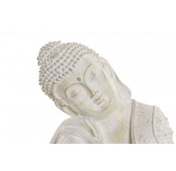 Figura decoración Buda blanco decapado