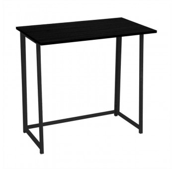 Mesa escritorio plegable negra metal y madera
