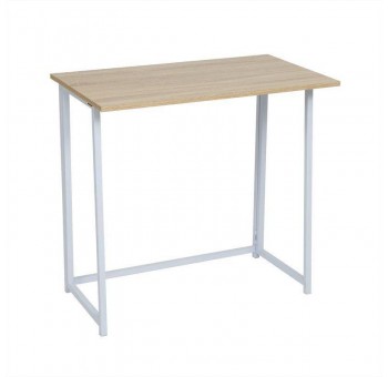 Mesa escritorio plegable roble metal y madera