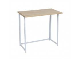 Mesa escritorio plegable roble metal y madera
