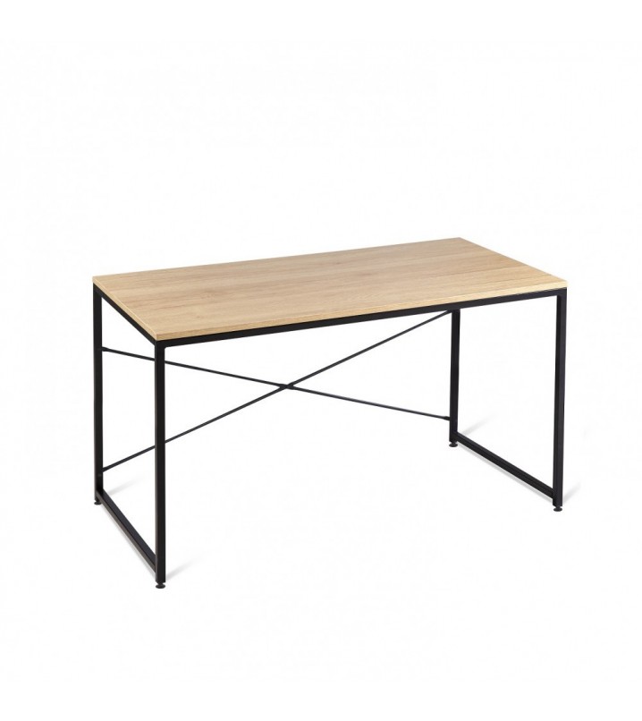 Mesa escritorio Cassia madera natural metal negro L140