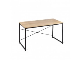 Mesa escritorio Cassia madera natural metal negro L140