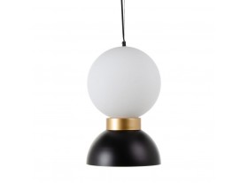 Lámpara de techo Portel metal cristal negro dorado blanco D25