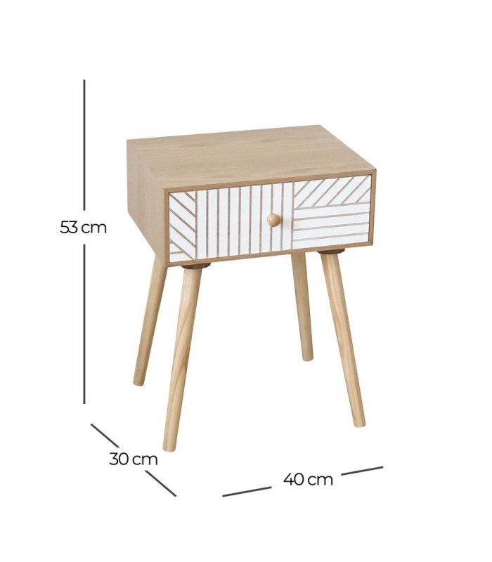Mesa de noche Nicou madera 1 cajón