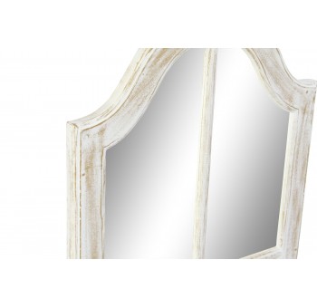 Espejo de pared ventana Ixil madera mango blanco envejecido