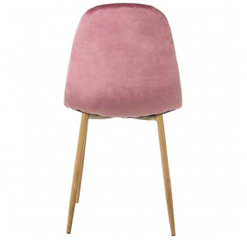 Set de 4 sillas Ulwa terciopelo rosa metal