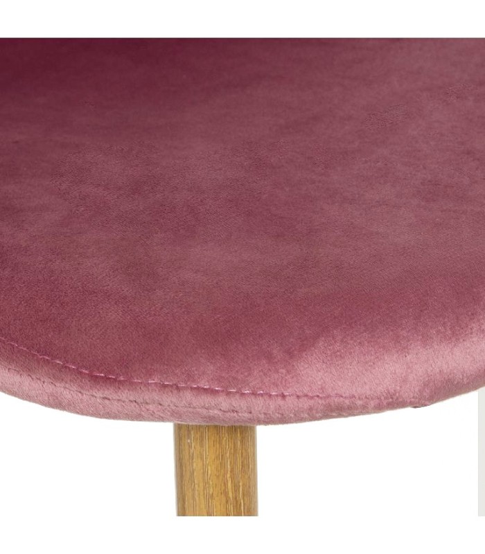 Silla Ulwa terciopelo rosa metal