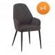 Set 4 sillas Chaska gris oscuro con reposabrazos