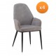 Set 4 sillas Chaska gris claro con reposabrazos