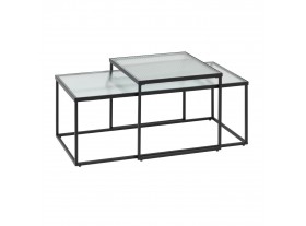 Set 2 mesas de centro Colton cristal texturizado