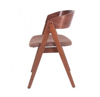 Silla Crag madera nogal y asiento marrón