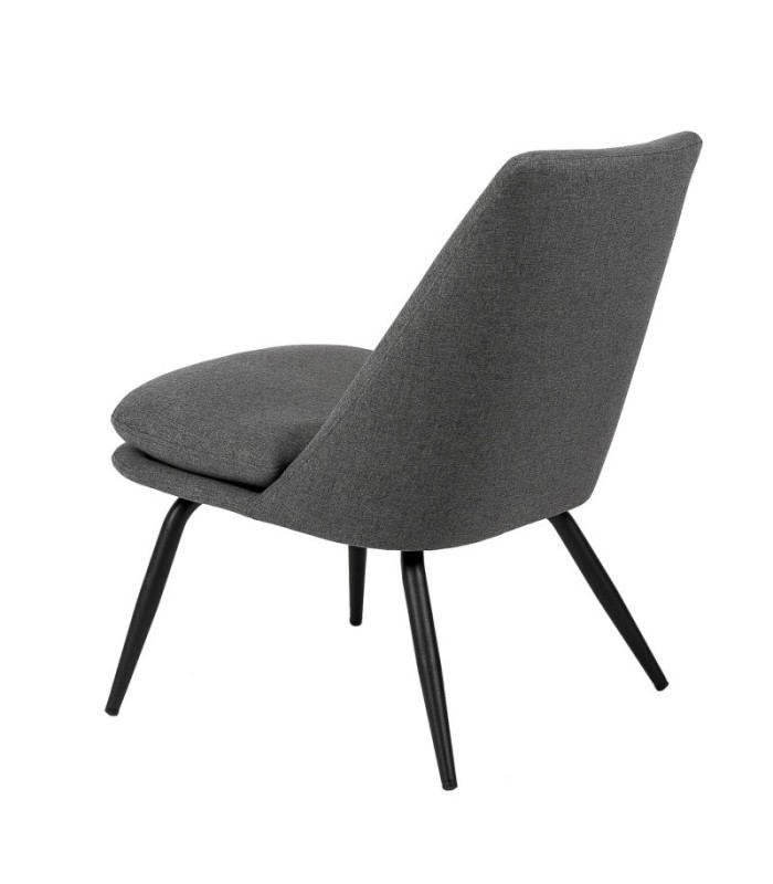 Sillón Wils tapizado gris oscuro patas negras