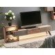Mueble Tv Aybram madera acacia y cemento con leds