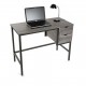 Mesa escritorio individual estudio cajones gris y negra