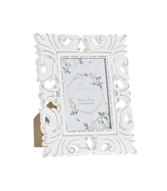 Marco de fotos 10x15 sobremesa blanco calado