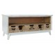 Mueble Tv Awshira madera natural blanco rozado 3 cajones