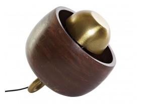 Lámpara de mesa Adinolfi madera mango metal oro