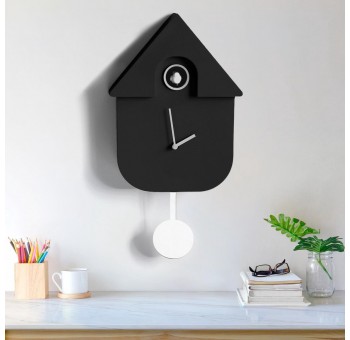 Reloj pared Cuco negro electrónico