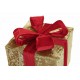 Set 3 cajas decoración Navideña dorado y rojo