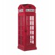 Estantería cabina telefónica inglesa roja 2 estantes