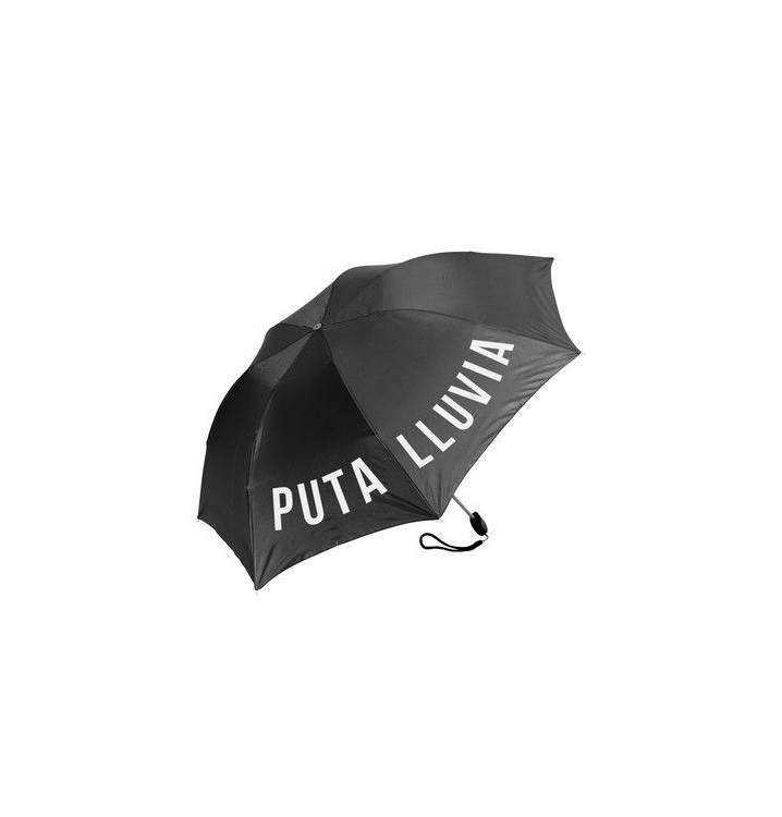 Paraguas plegable Puta Lluvia negro