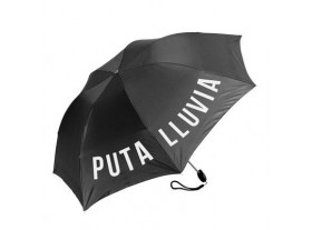 Paraguas plegable Puta Lluvia negro