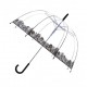 Paraguas seta transparente adulto encaje negro