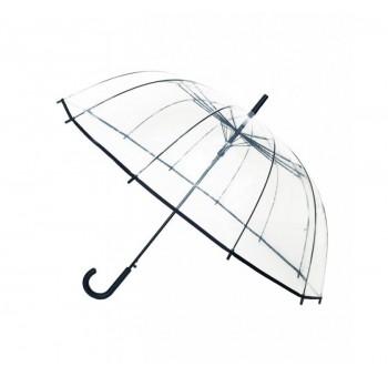Paraguas grande transparente adulto borde negro