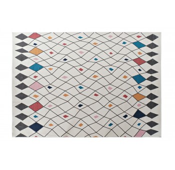 Alfombra poliester rombos colores L230