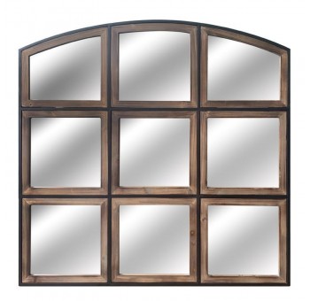 Espejo de pared Andreatta cuadros curvado metal madera A102