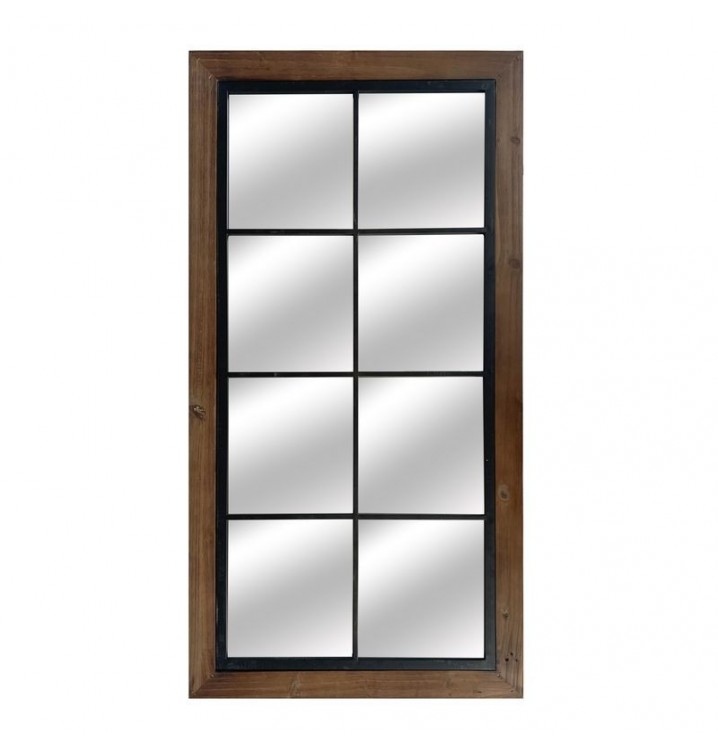 Espejo de pared Andreina metal madera ventana A123