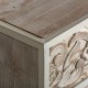Mesa de noche Adrihan madera tallada envejecida 1 puerta 1 cajón