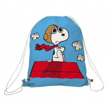 Mochila saco Snoopy azul aviador