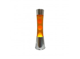 Lámpara lava naranja metal cromo